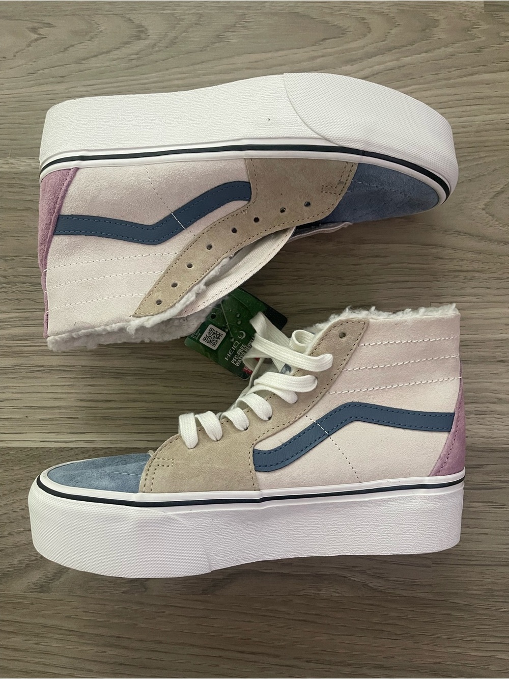 Vans Sk8-Hi Pastel Colorblock Suede and Sherpa Lined High-Top Platform Sneakers
